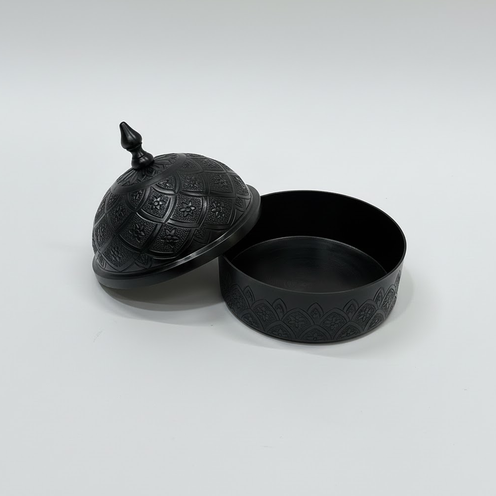 وعاء تمر معدني فاخر مزخرف