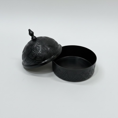 وعاء تمر معدني فاخر مزخرف