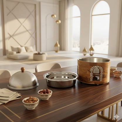 سخان طعام بقاعدة خشبية 5 لتر