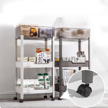 عربة تخزين بثلاث طبقات مع عجلات