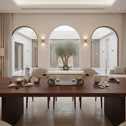 سخان تقديم طعام بغطاء زجاجي