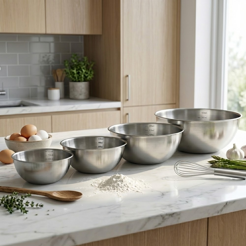 أوعية خلط من الستانلس ستيل 4مقاسات