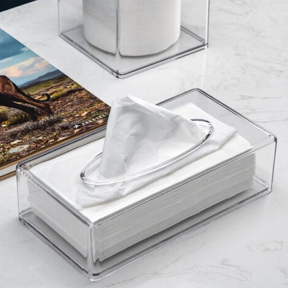 علبة مناديل شفافة