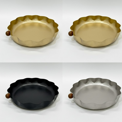 صينية تقديم معدنية كبيرة