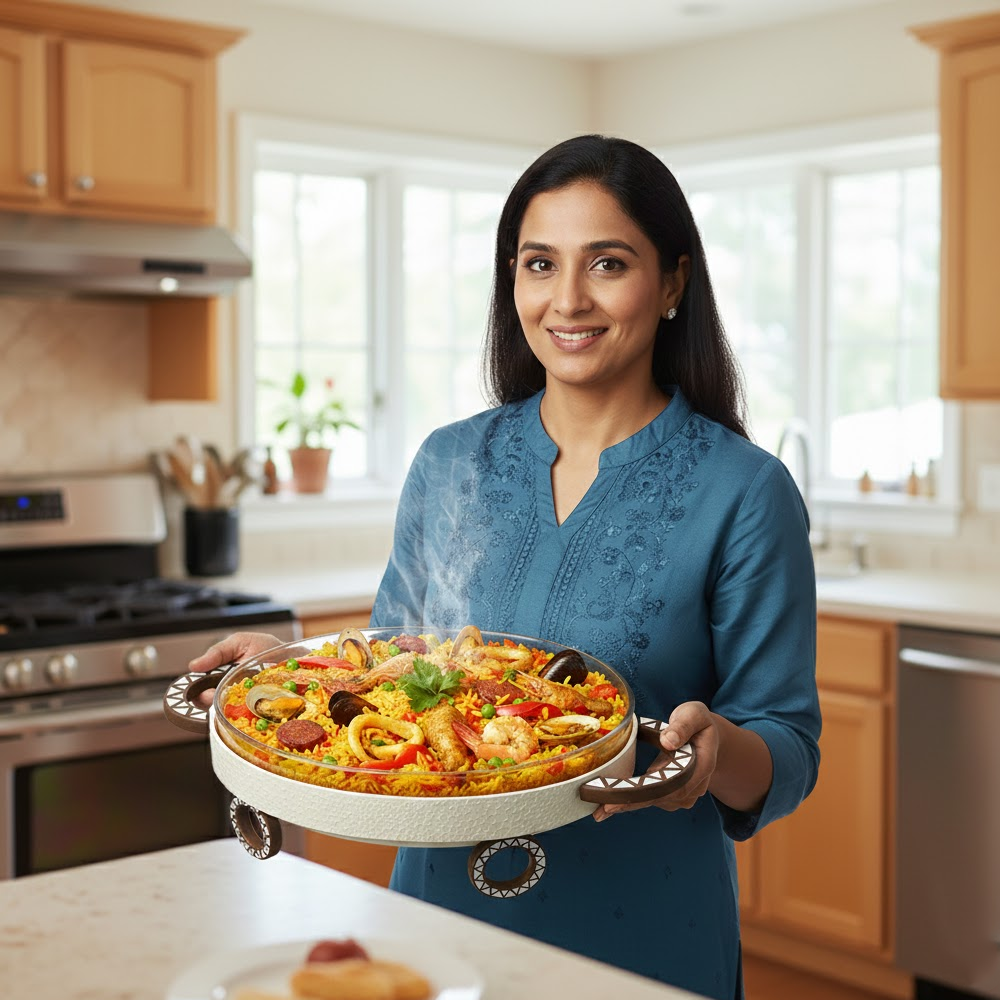 سخان طعام معدني مع طبق زجاجي 3 لتر