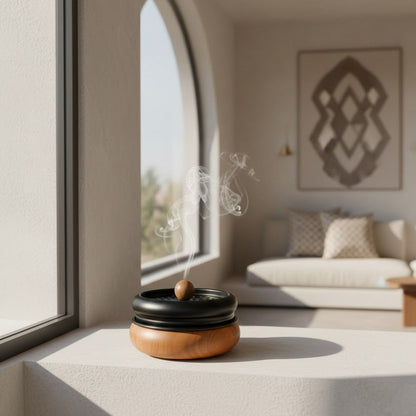 مبخرة خشبية مستديرة