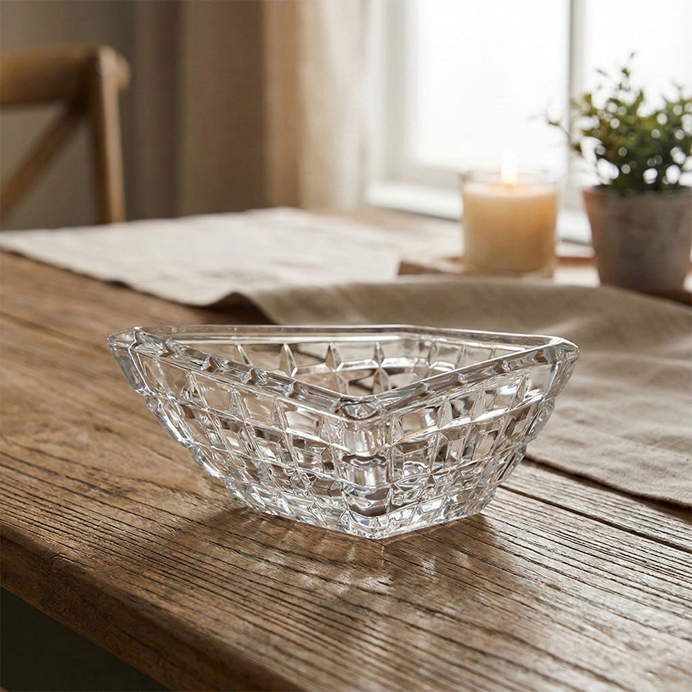 وعاء زجاجي كريستالي مربع – 16 سم