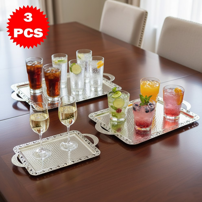 طقم صواني تقديم بنقشة الهلال 3 قطع