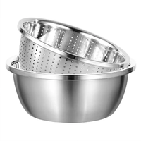 طقم مصفاة وحوض من الفولاذ المقاوم للصدأ (قطعتان)