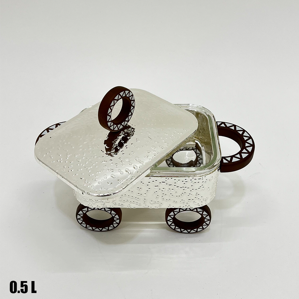 سخان طعام زجاجي مستطيل صغير 0.5 لتر