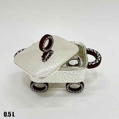 سخان طعام زجاجي مستطيل صغير 0.5 لتر