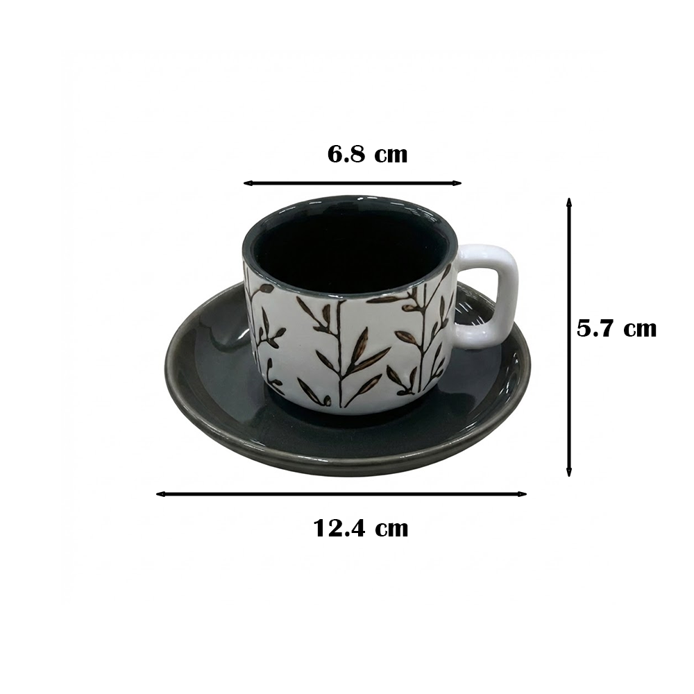 طقم فناجين وصحون قهوة 12 قطعة Diva Lady