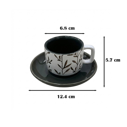 طقم فناجين وصحون قهوة 12 قطعة Diva Lady