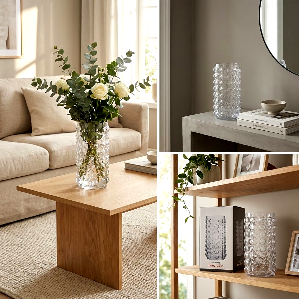 مزهرية زهور زجاجية