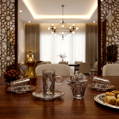 طقم استكانة وفنجان 18قطعة Diva Lady