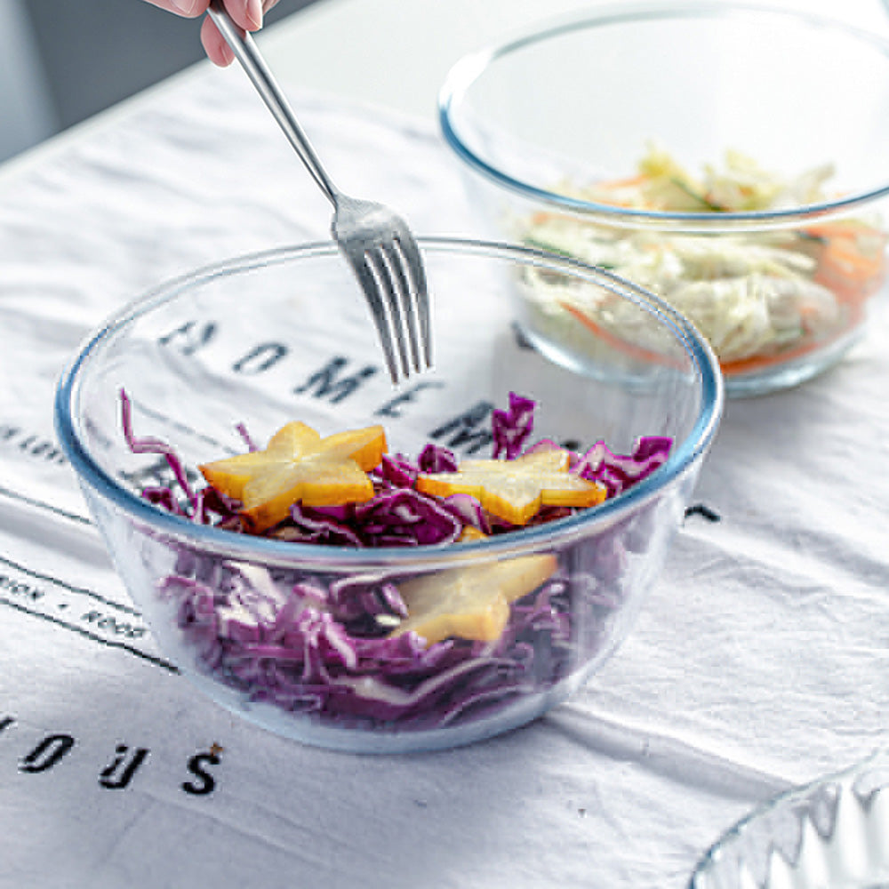 مجموعة أوعية شفافة زجاجية