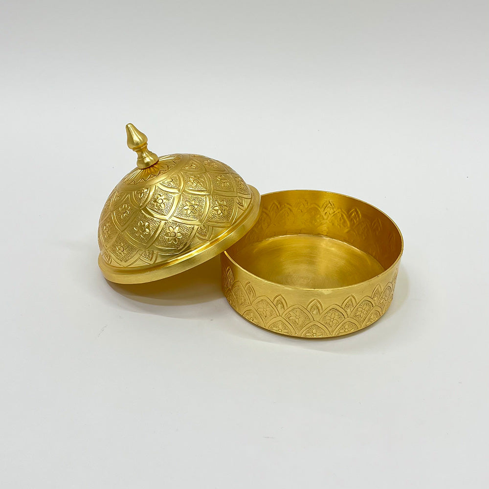 وعاء تمر معدني فاخر مزخرف