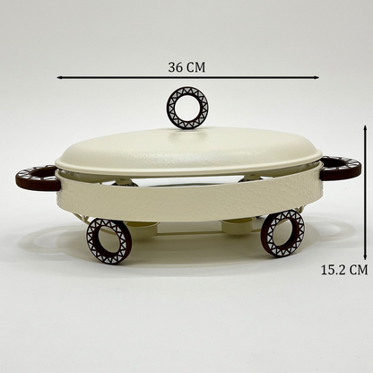 سخان طعام معدني مع طبق زجاجي 3 لتر