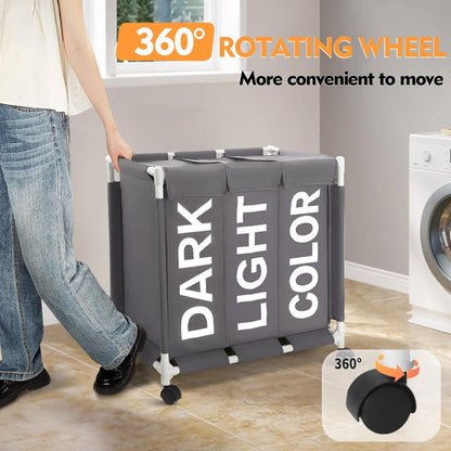 سلة غسيل بثلاث حجرات