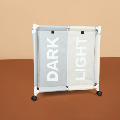 سلة غسيل مكونة من حجرتين مع غطاء