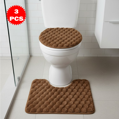 طقم سجاد حمام من 3 قطع مضاد للانزلاق