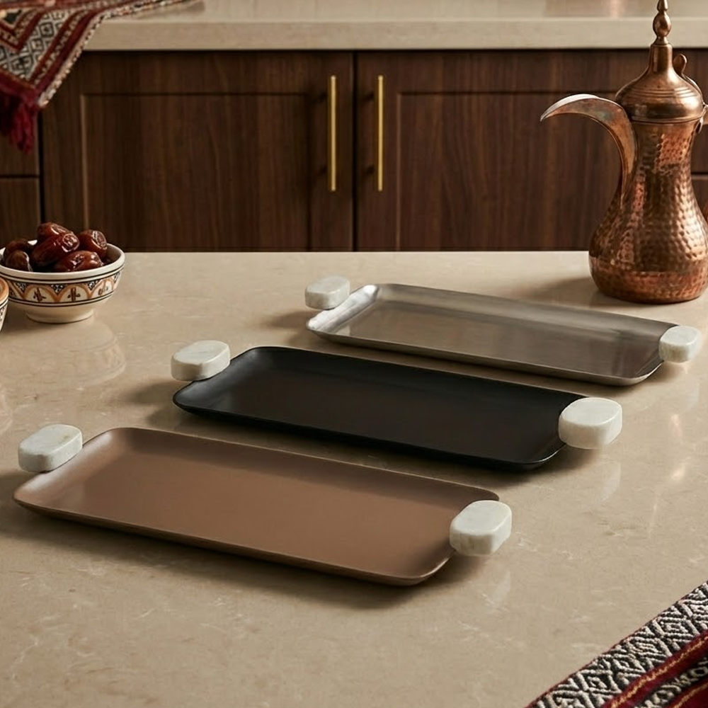 صينية تقديم بلمسة رخامية