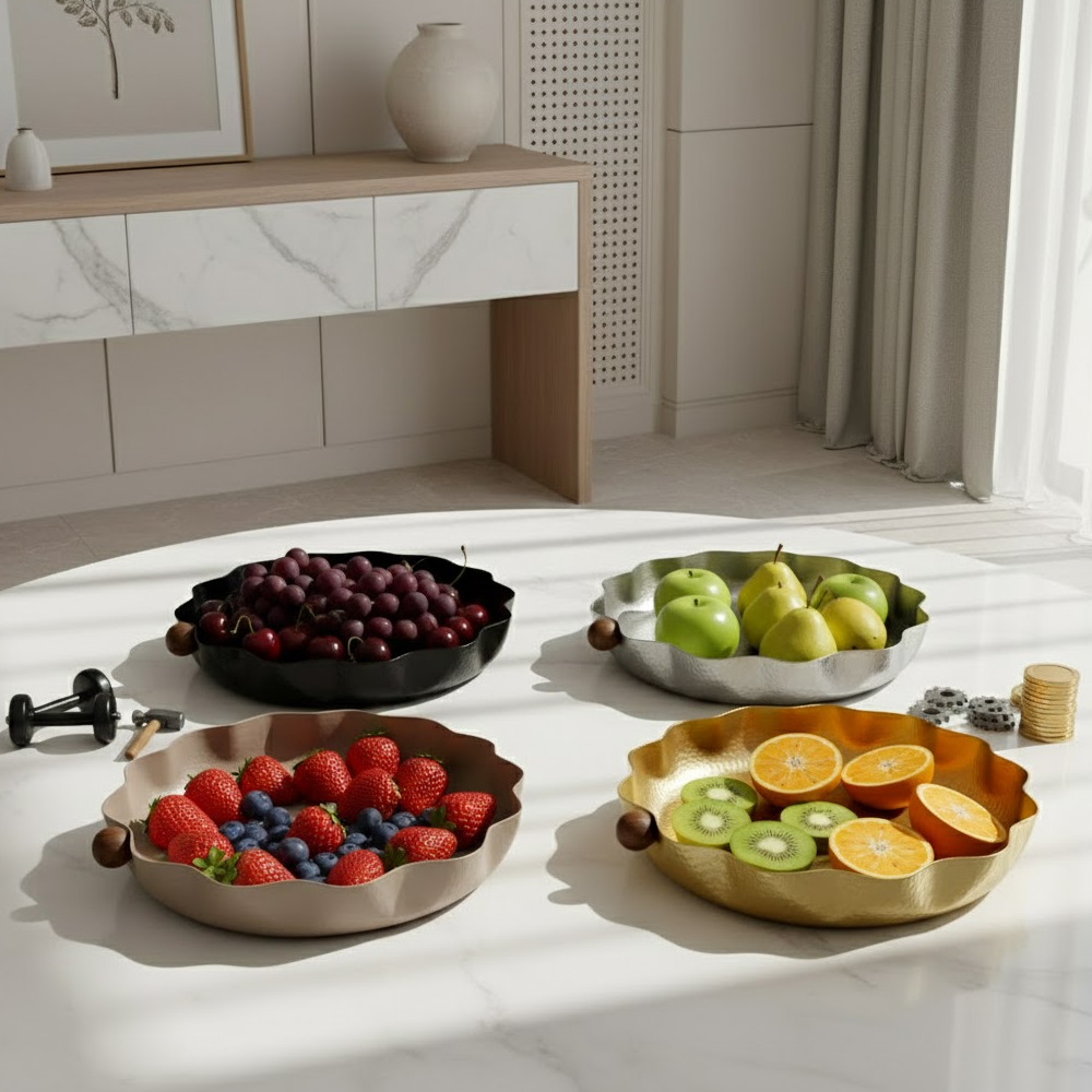 صينية تقديم معدنية كبيرة