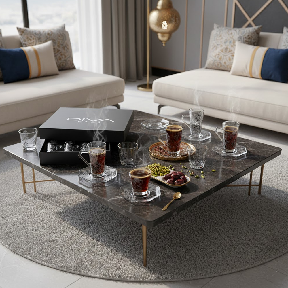 طقم استكانة وفنجان 18قطعة Diva Lady