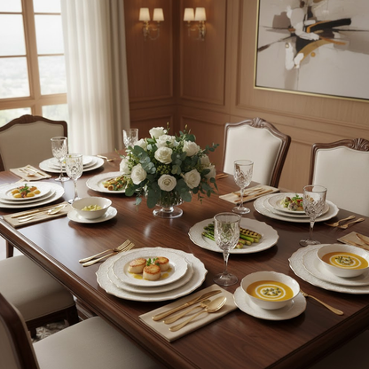 طقم أطباق مائدة فاخر 24 قطعة