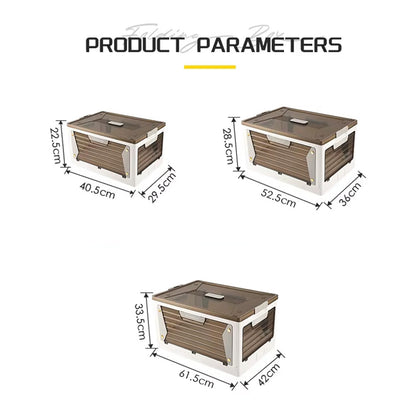 صندوق تخزين بلاستيكي قابل للطي مع عجلات