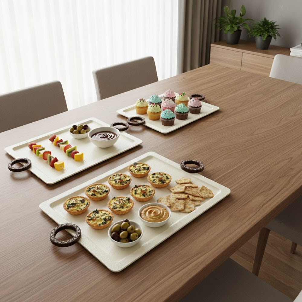 طقم صواني تقديم مكون من 3 قطع