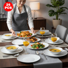 طقم سفرة 24 قطعة ابيض