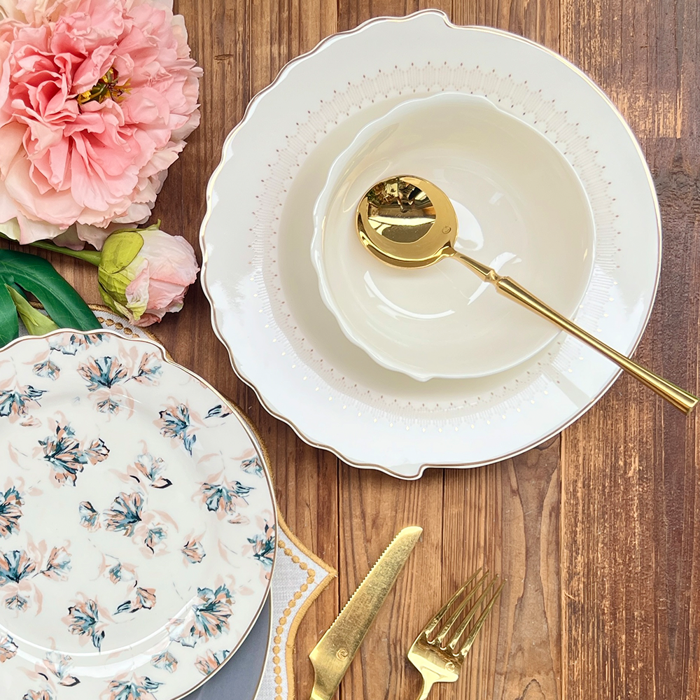 طقم أطباق مائدة فاخر 24 قطعة