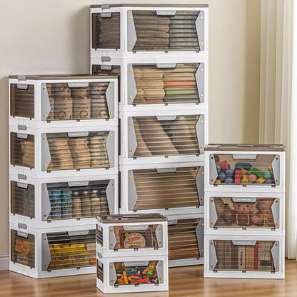 صندوق تخزين بلاستيكي قابل للطي مع عجلات