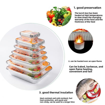 مجموعة علب طعام من رقائق الألومنيوم مع أغطية