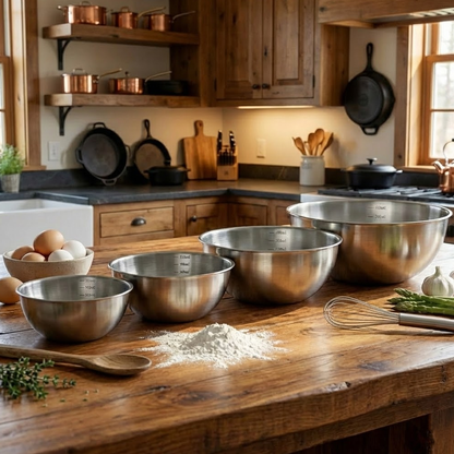 أوعية خلط من الستانلس ستيل 4مقاسات