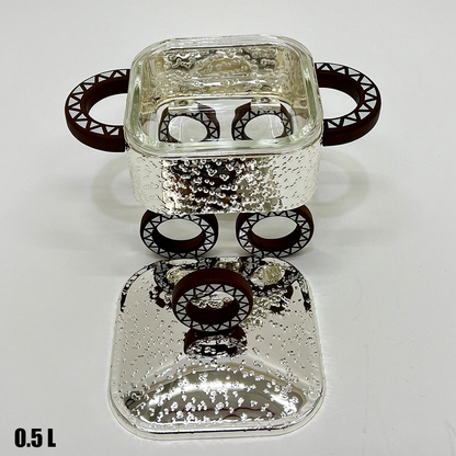 سخان طعام زجاجي مربع صغير 0.5 لتر