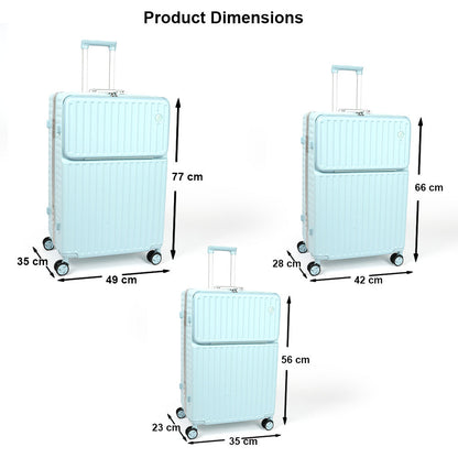 حقيبة سفر بإطار من الألومنيوم مع قفل إدارة أمن النقل، 3 قطع