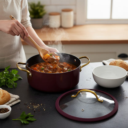 قدر طهي  بغطاء زجاجي