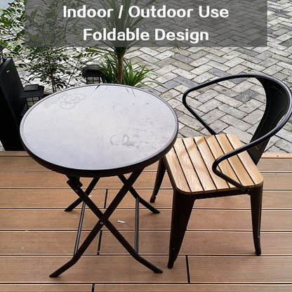 طاولة زجاجية مستديرة قابلة للطي