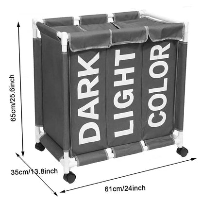 سلة غسيل بثلاث حجرات