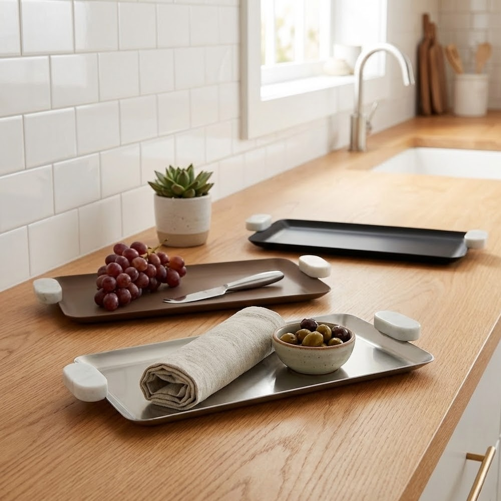 صينية تقديم بلمسة رخامية