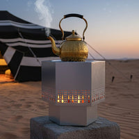 موقد و شواية فحم معدنية سداسي الشكل