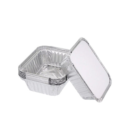 مجموعة علب طعام من رقائق الألومنيوم مع أغطية