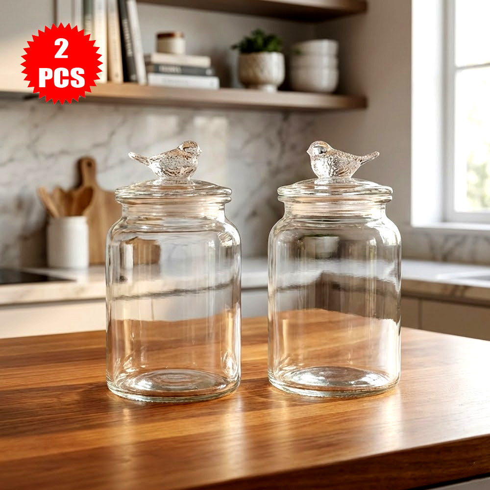 طقم برطمانات تخزين زجاجية