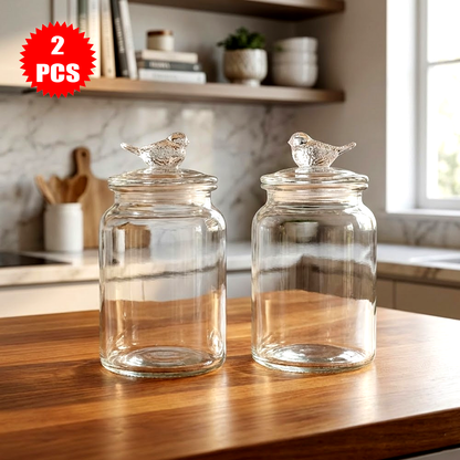 طقم برطمانات تخزين زجاجية