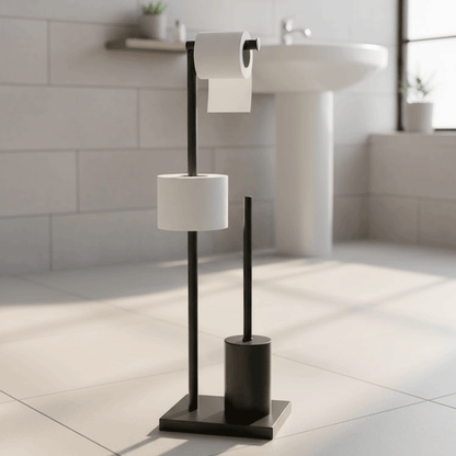 حامل ورق تواليت مع فرشاة