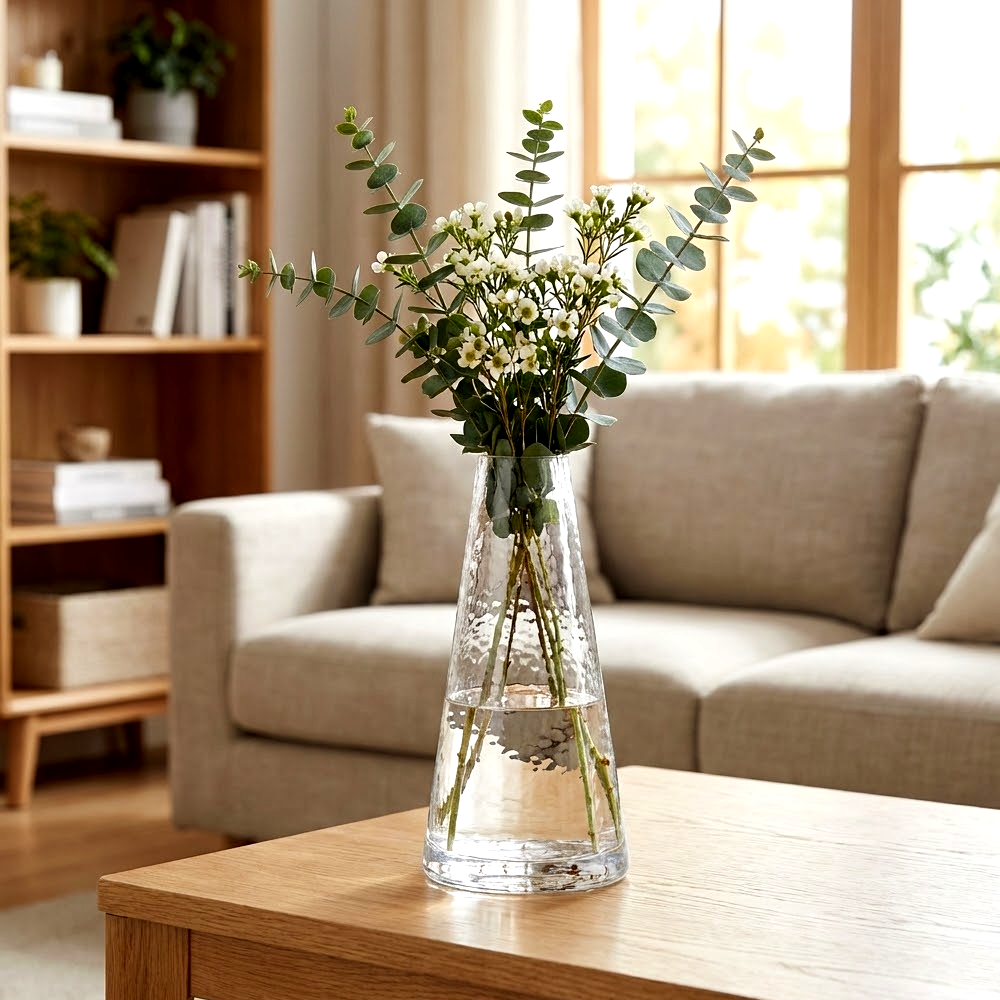 مزهرية زهور زجاجية