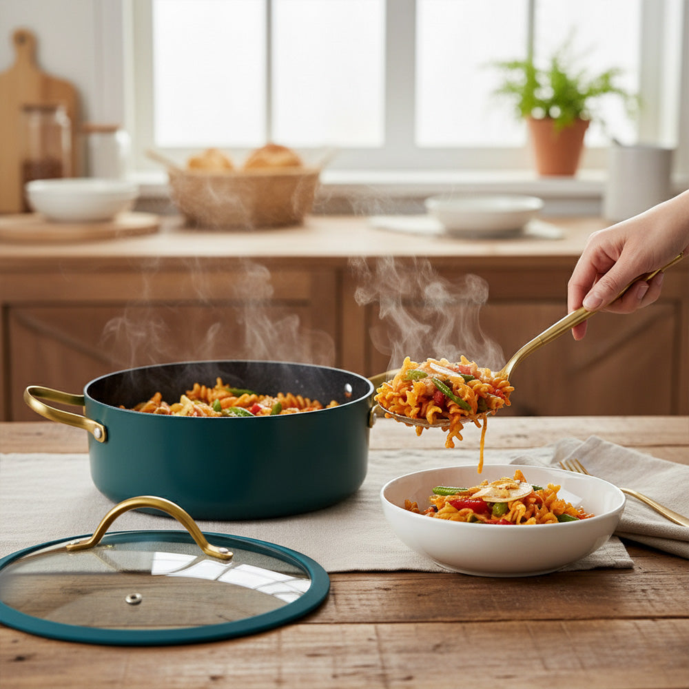 قدر طهي  بغطاء زجاجي