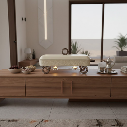 سخان تقديم طعام بغطاء زجاجي